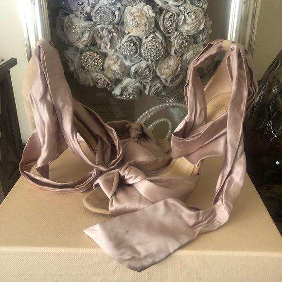 COPY - Alexandre Birman Katherine Nude Silk Heels Sz 37.5 - Picture 4 of 8